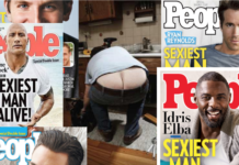 Ryan Reynolds, the Rock and a mans ass crack in a dirty kitchen