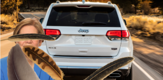 A white 2019 Jeep Grand Cherokee and a Politician - Satire