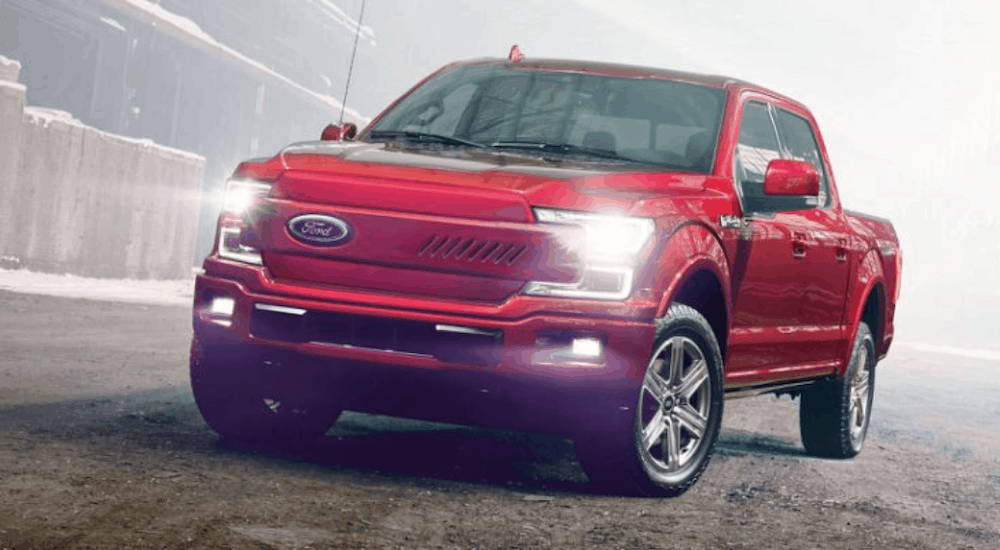 Red Ford F-Series electric concept truck