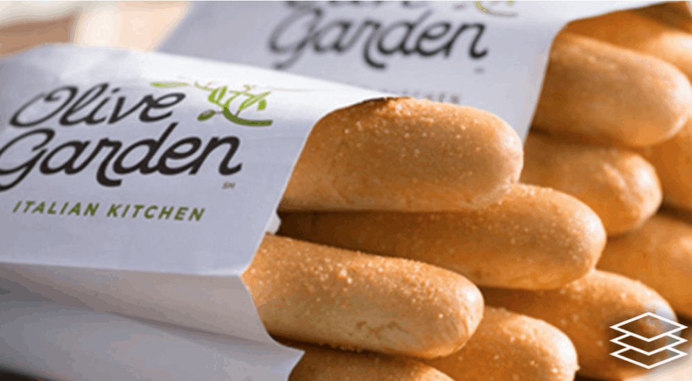 Bags of Olive Garden breadsticks