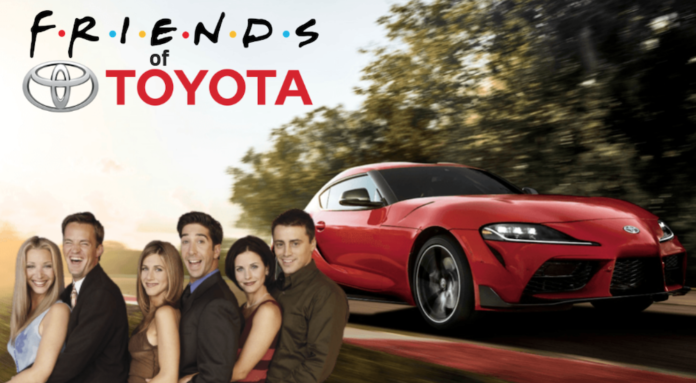 Friends cast and the Toyota Supra in live auto news