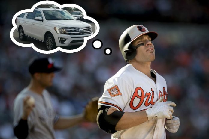 The Orioles player Chris Davis has a though bubble with the Ford Expedition EL in. The El is the LVP when comparing the 2019 GMC Yukon XL vs 2019 Ford Expedition EL.