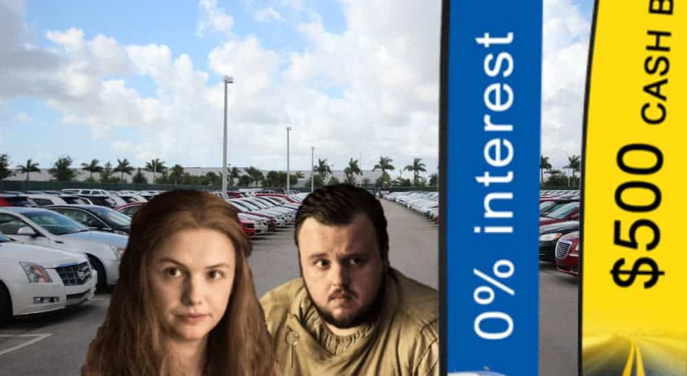 Samwell Tarly & Gilly are a at a car lot to negotiate between the 2019 GMC Acadia vs 2019 Dodge Durango. 