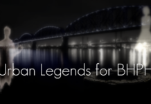 Ghosts and the words 'Urban Legends for BHPH' are shown in front of a bridge at night.