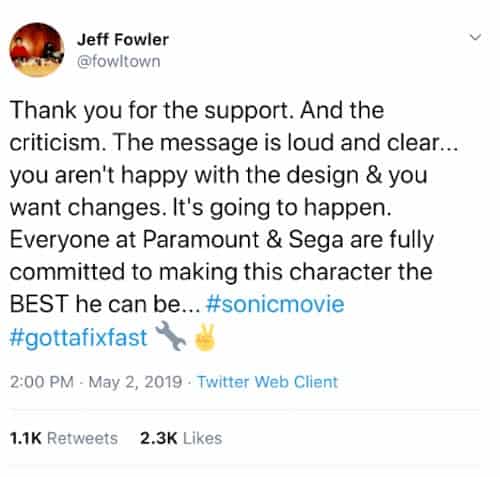 A Tweet from Jeff Fowler saying a redesign is happening is shown.