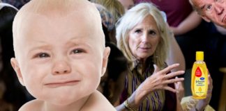 A baby is crying over Jill Biden who bullies those needing No Credit Car Loans.