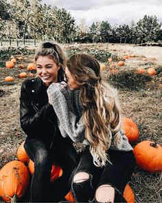 VSCO Girls with Pumpkins