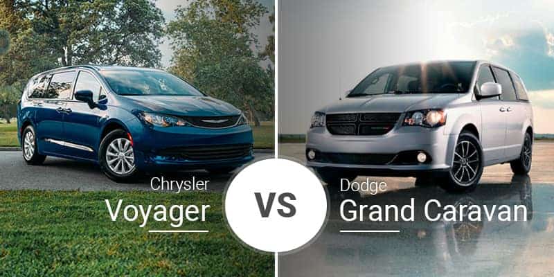 Side-by-side of Chrysler Voyager and Dodge Grand Caravan