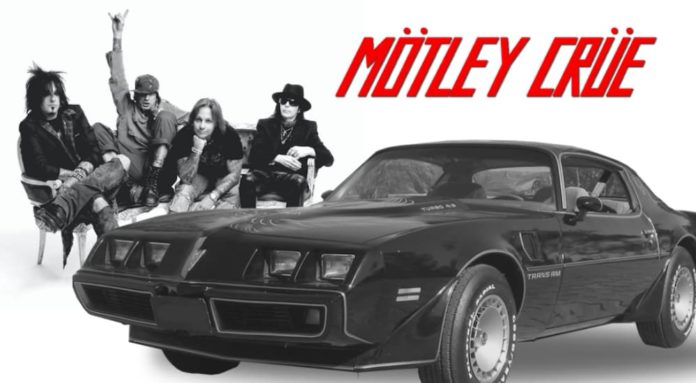 Motley Crue is shown with a Pontiac Firebird because they may be involved in live auto news relating to the resurrection.
