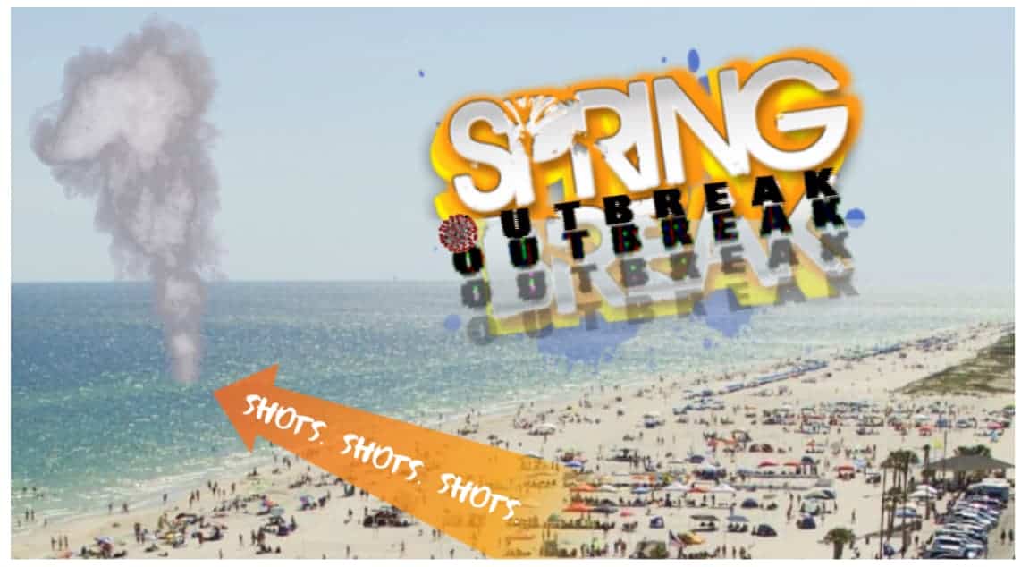Why buy new Chevy vehicles when you can spread diseases on a beach like the one shown here with the words Spring Outbreak.