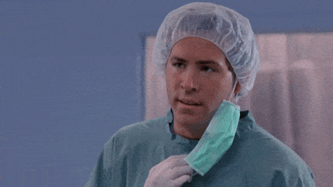 A gif of Ryan Reynolds saying 'but why?' in scrubs is shown.