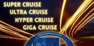 A list of GM New Cruise technology are shown on an orange background.