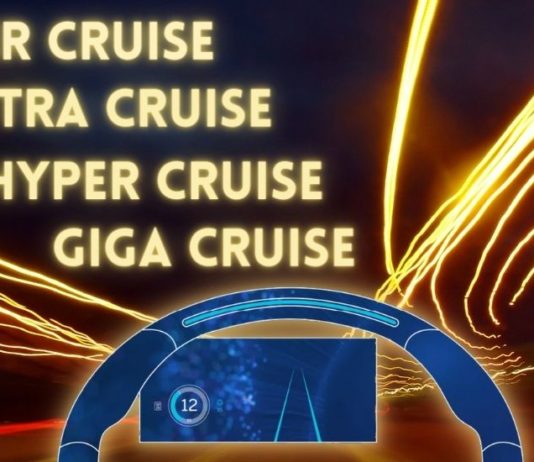 A list of GM New Cruise technology are shown on an orange background.
