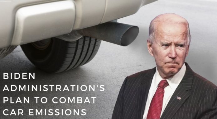 Joe Biden is shown next to a car exhaust.