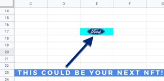 An excel sheet shows NFT created by and enterprising Ford dealer.