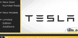 The Tesla logo is shown on a white background.
