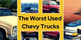A collage of used Chevrolet trucks is shown.