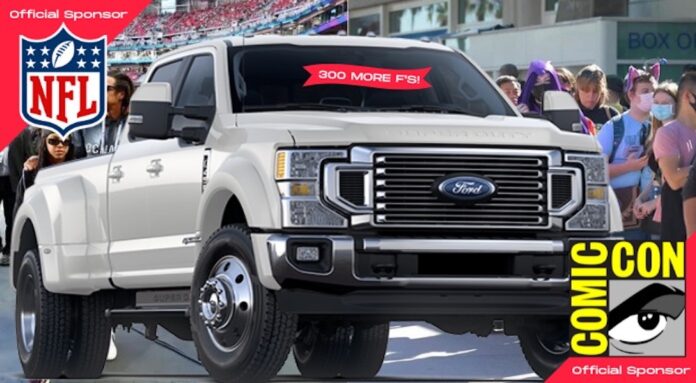 A white 2023 Ford F-450 is shown from the front at an angle.