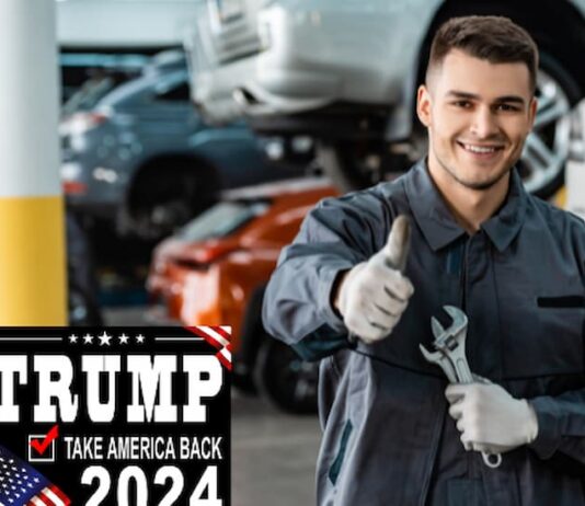 A mechanic is shown giving a thumbs up.