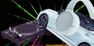 A white 2023 Nissan Sentra for sale is shown DJing an EDM concert.
